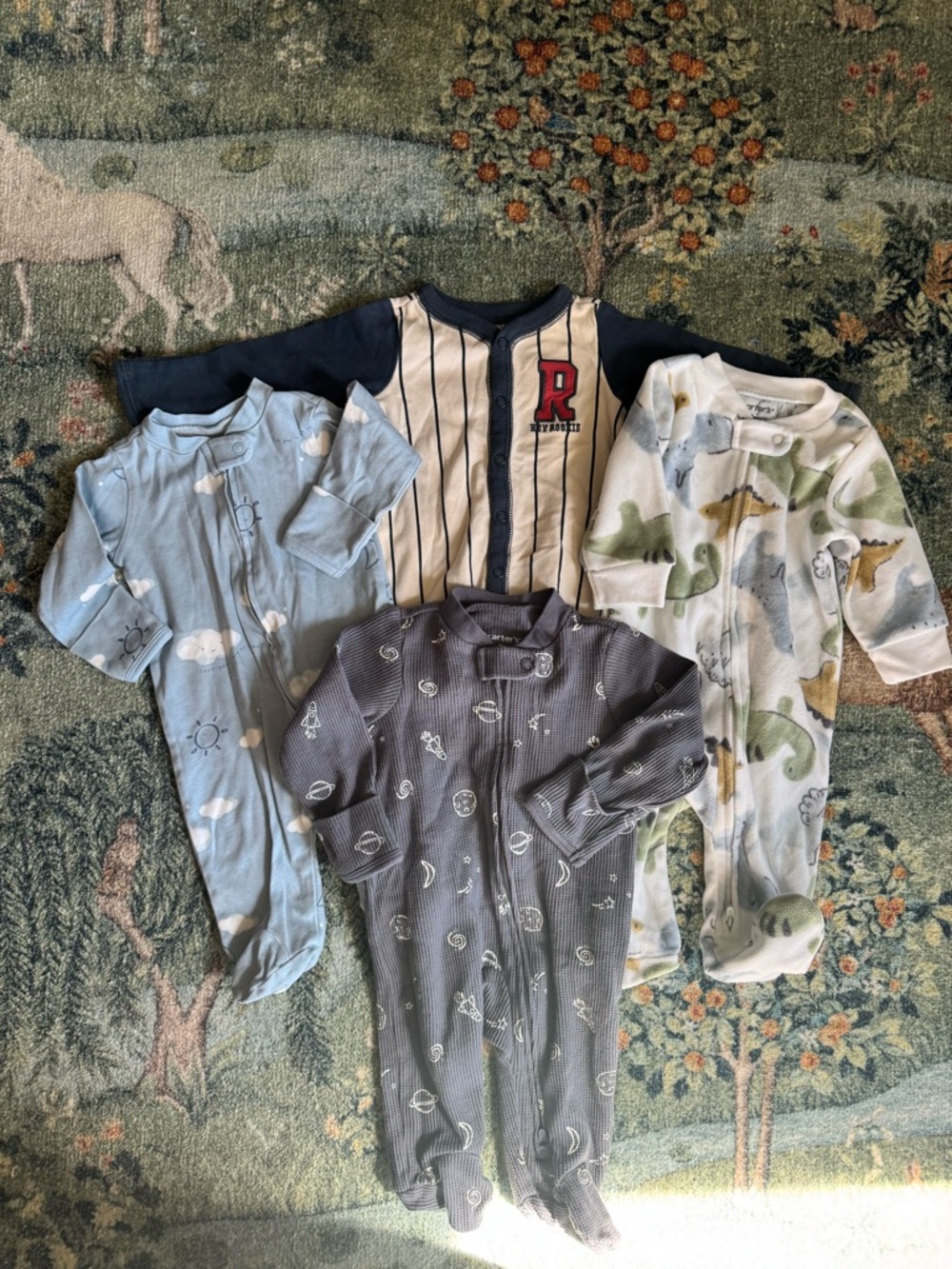 Carters Footie Pajamas Bundle, 3 Months
